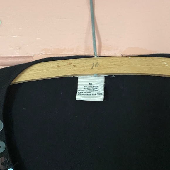 Notations Plus Size 1X Black Tunic with Attached Jacket - Picture 5 of 6